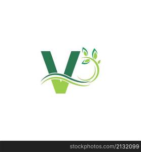 Letter V Icon with floral logo design template illustration vector