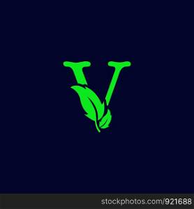 letter v leaf nature, eco green logo template vector illustration. letter v leaf nature, eco green logo template vector isolated