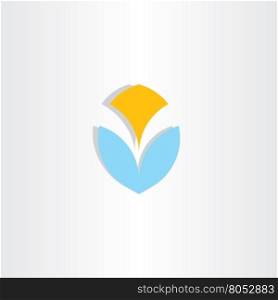 letter v logo logotype blue yellow vector