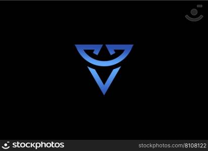 Letter v logo with a blue color Royalty Free Vector Image