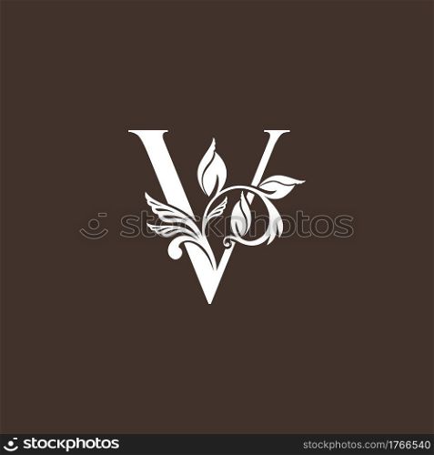 Letter V Luxury Logo Icon design, monogram vintage rustic, ornate style vector template design.
