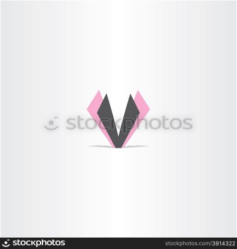 letter v magenta black logo design element