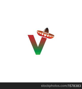 Letter V Mexican hat concept design illustration