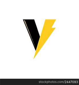Letter V Power energy icon vector design