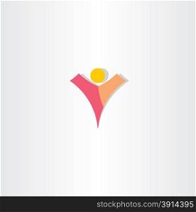 letter v vector man logo design element