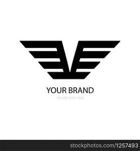 letter v wing illustration logo vector