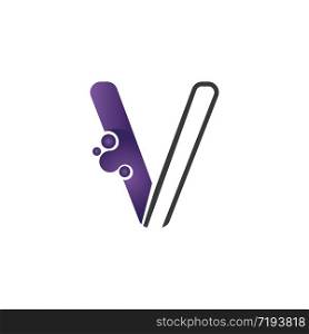 Letter V with circle concept logo or symbol creative design template