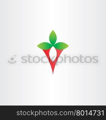 letter v with green leaf victory logo icon vector brand