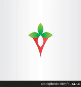 letter v with green leaf victory logo icon vector brand