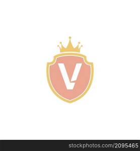 Letter V with shield icon logo design illustration vector