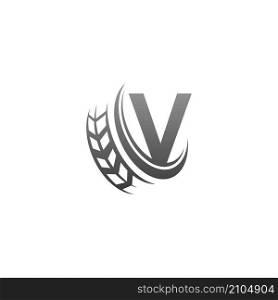 Letter V with trailing wheel icon design template illustration vector