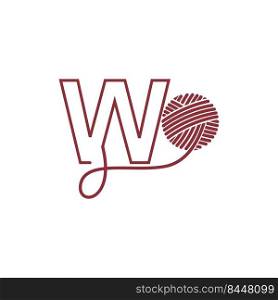 Letter W and skein of yarn icon design illustration vector