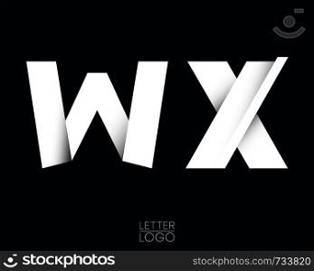 Letter W and X template logo design. Vector illustration.. Letter W and X template logo design