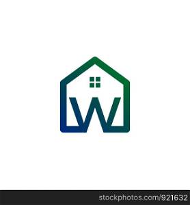 letter w architect, home, construction creative logo template, icon isolated elements. letter w architect, home, construction creative logo template