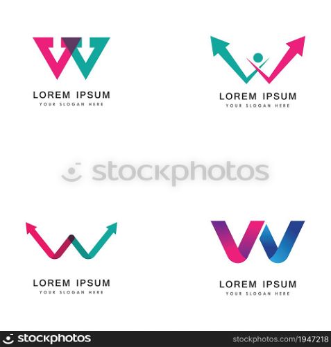 Letter W Arrow Logo Template