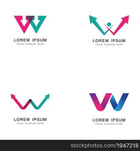 Letter W Arrow Logo Template