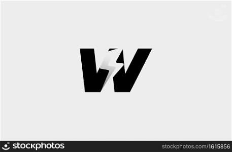  Letter W Bolt Logo Vector Design Icon Illustration