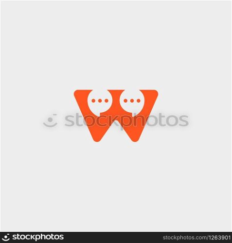 Letter W Chat Logo Design Template Vector illustration. Letter W Chat Logo Design Template Vector