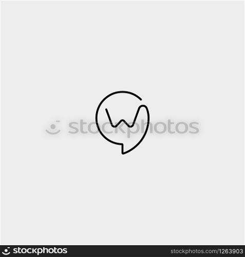 Letter W Chat Logo Design Template Vector illustration. Letter W Chat Logo Design Template Vector