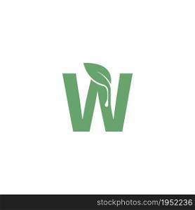 Letter W icon leaf design concept template vector