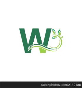 Letter W Icon with floral logo design template illustration vector