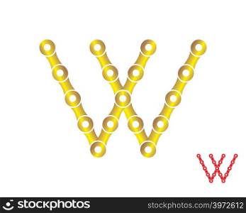 letter W logo chain concept illustration