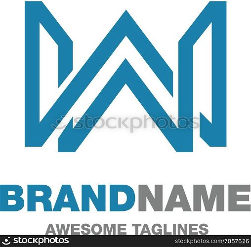 letter w logo modern color line shape typography design element