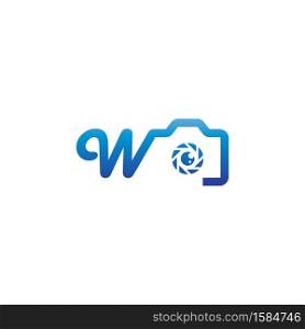 Letter W logo of the photography is combined with the camera icon template
