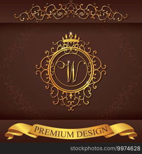 Letter W. Luxury Logo template flourishes calligraphic elegant ornament lines. Business sign, identity for Restaurant, Royalty, Boutique, Hotel, Heraldic, Jewelry, Fashion, vector illustration.. Letter W. Luxury Logo template flourishes calligraphic elegant ornament lines. Business sign, identity for Restaurant, Royalty, Boutique, Hotel, Heraldic, Jewelry, Fashion, vector illustration