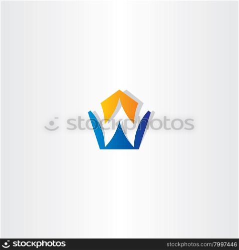 letter w pentagon vector icon logo business