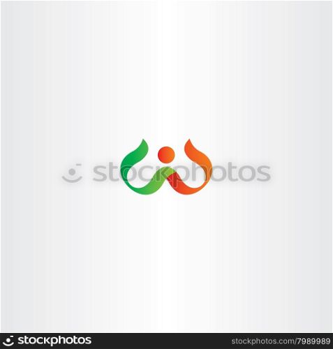 letter w red green logo symbol vector shape