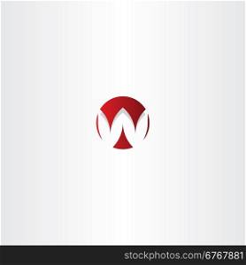 letter w red sign logo element design