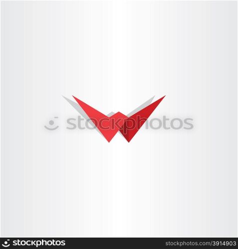 letter w red symbol logotype element vector design