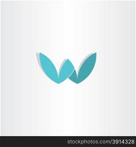 letter w stylized vector logo design element