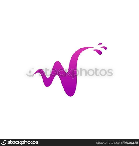 Letter w water logo design Royalty Free Vector Image