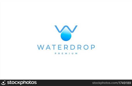 letter W Waterdrop logo Vector Design illustration