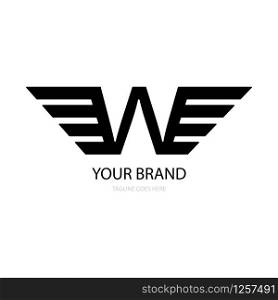 letter w wing illustration logo vector