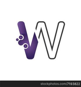 Letter W with circle concept logo or symbol creative design template