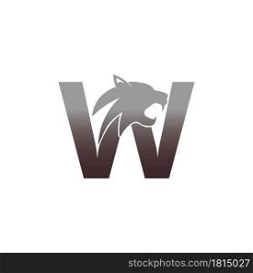 Letter W with panther head icon logo vector template
