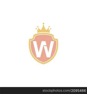 Letter W with shield icon logo design illustration vector