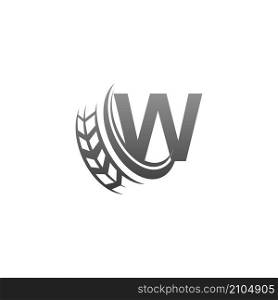 Letter W with trailing wheel icon design template illustration vector