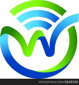 letter w with WiFi logo