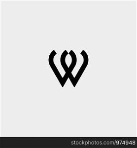 Letter W WW M MM Monogram Logo Design Minimal Icon With Black Color. Letter W WW M MM Monogram Logo Design Minimal Icon