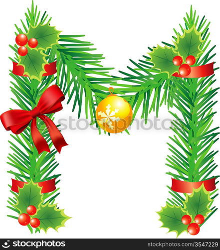 Letter with decoration for !hristmas design