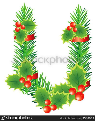 Letter with decoration for !hristmas design