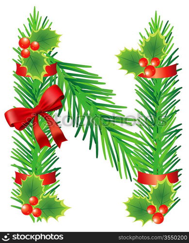 Letter with decoration for !hristmas design
