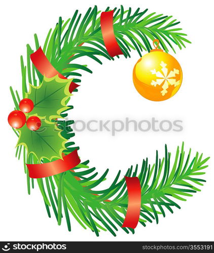 Letter with decoration for !hristmas design