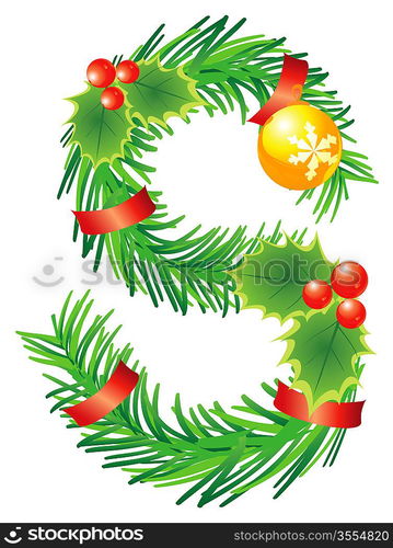 Letter with decoration for !hristmas design