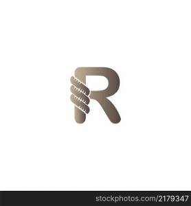 Letter  wrapped in rope icon logo design illustration vector