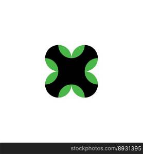 letter x black green logo icon design